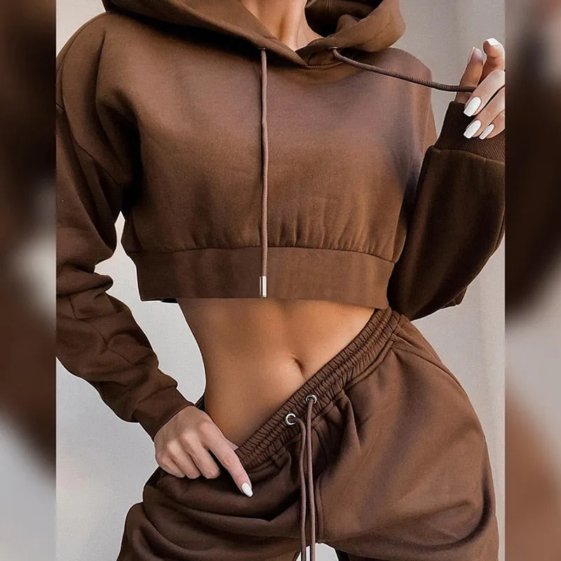 2022 Winter Fashion Outfits for Women Tracksuit Hoodies Sweatshirt and Sweatpant