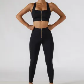 2PC Yoga Set for Women - Workout Sport Gym Wear Yoga Suit with High Waist Leggings