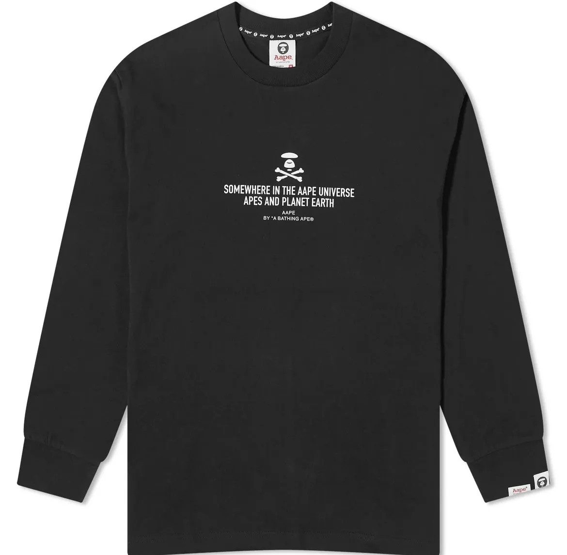 A BATHING APE  |Crew Neck Long Sleeves Cotton Long Sleeve T-shirt