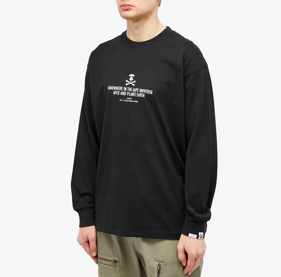 A BATHING APE  |Crew Neck Long Sleeves Cotton Long Sleeve T-shirt