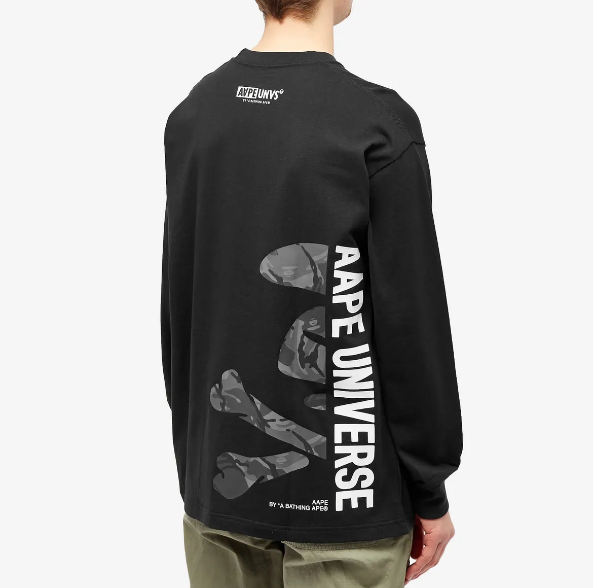 A BATHING APE  |Crew Neck Long Sleeves Cotton Long Sleeve T-shirt