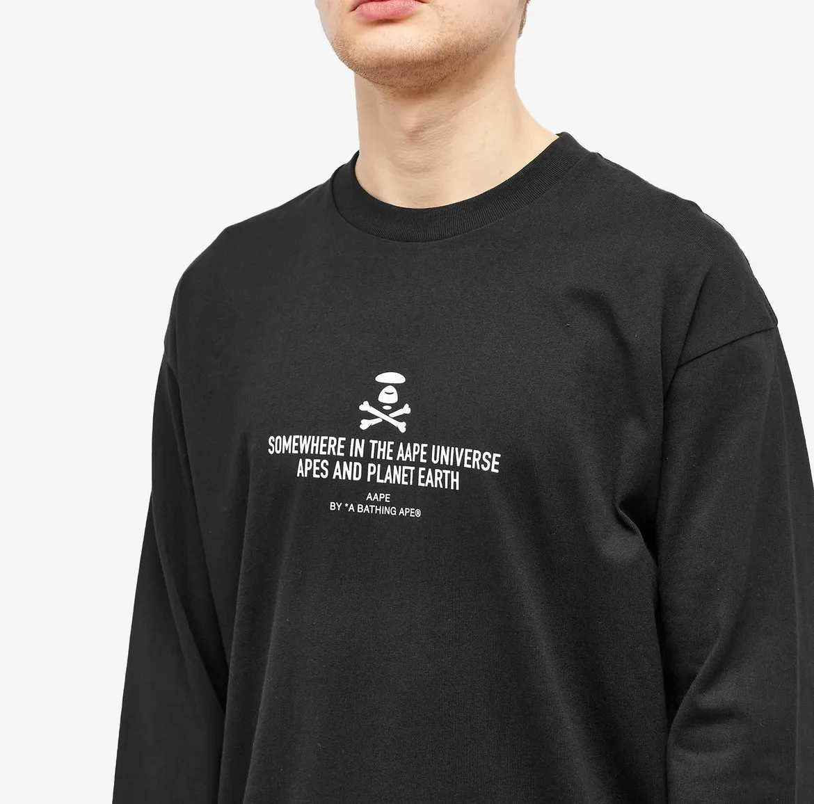 A BATHING APE  |Crew Neck Long Sleeves Cotton Long Sleeve T-shirt