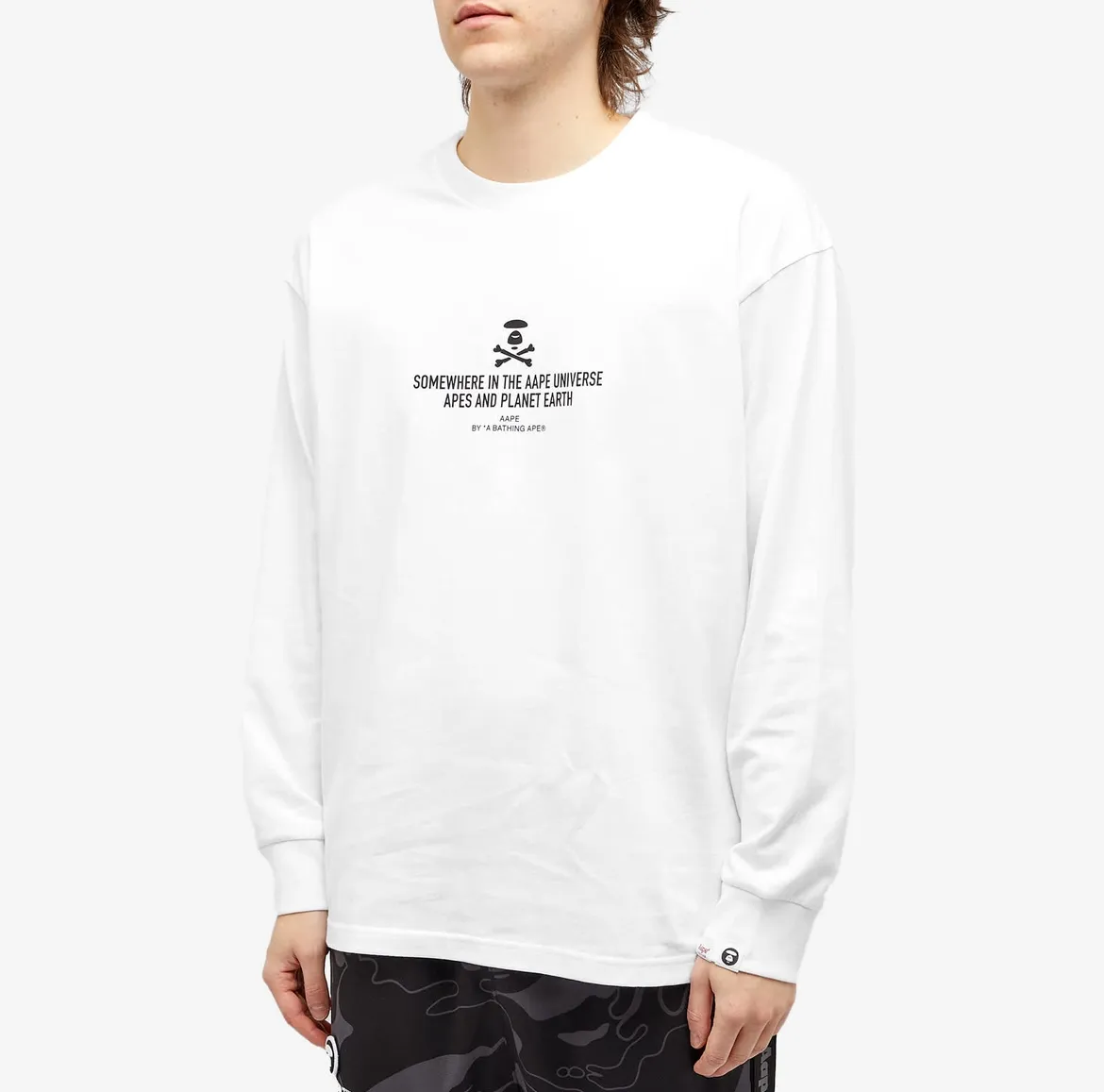 A BATHING APE  |Crew Neck Long Sleeves Cotton Long Sleeve T-shirt