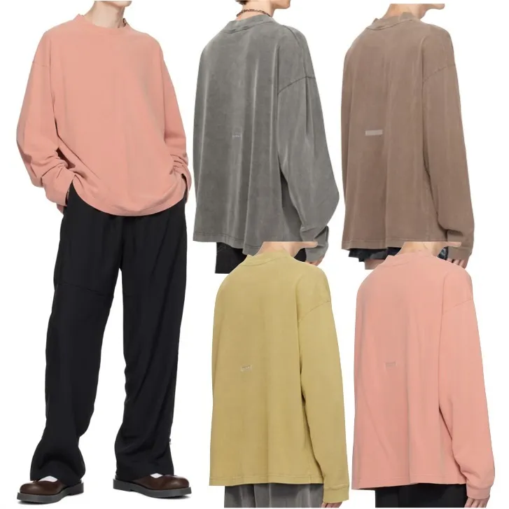 Acne Studios  |Long Sleeves Plain Cotton Long Sleeve T-shirt Logo Designers