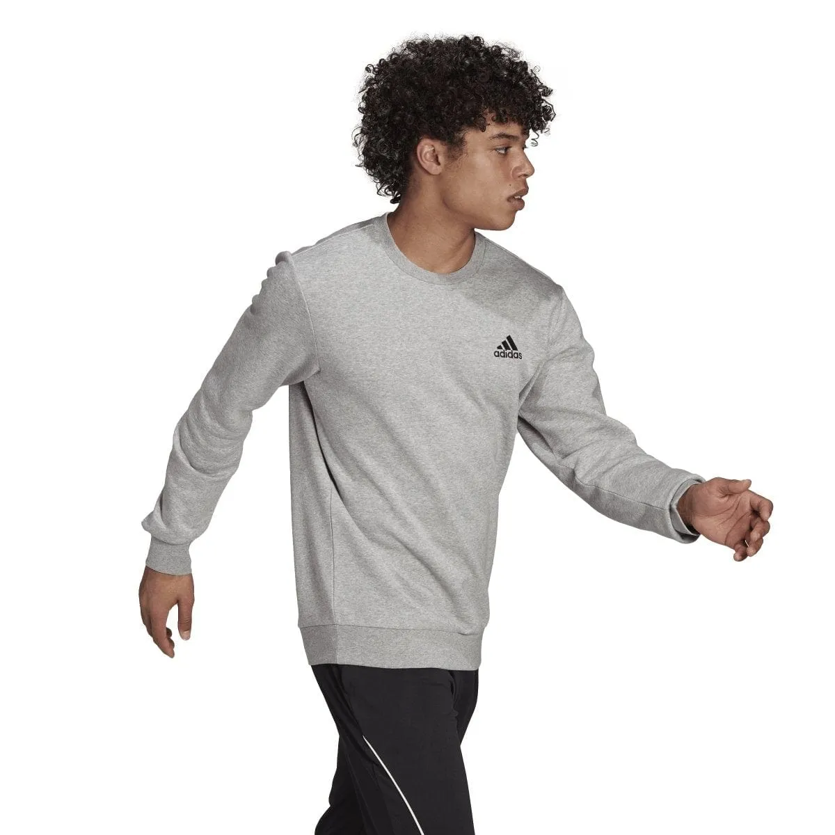 ADIDAS MEN'S ESSENTIALS FLEECE GREY SWEATSHIRT