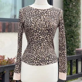 Animal Print Thermal Long Sleeve Top