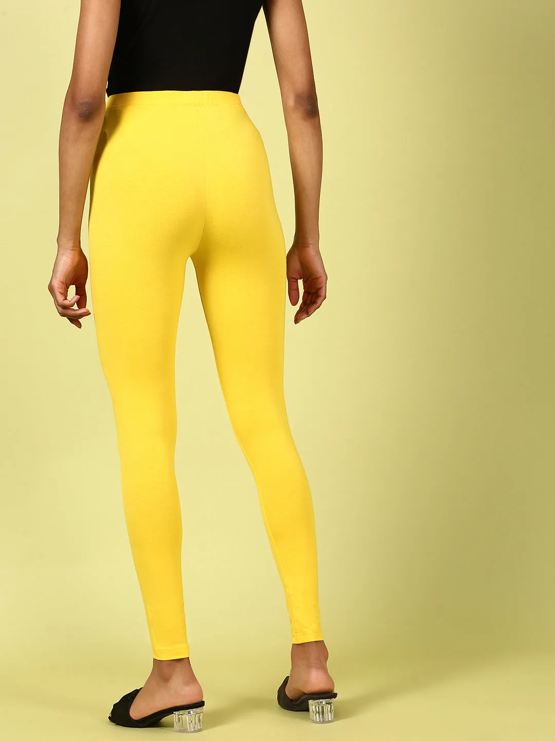 Ankle Length Leggings Viscose-Golden Yellow