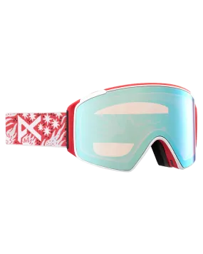 Anon M4S Cylindrical Snow Goggles + Bonus Lens + Mfi Face Mask - Joshua Noom/Perceive Variable Blue Lens