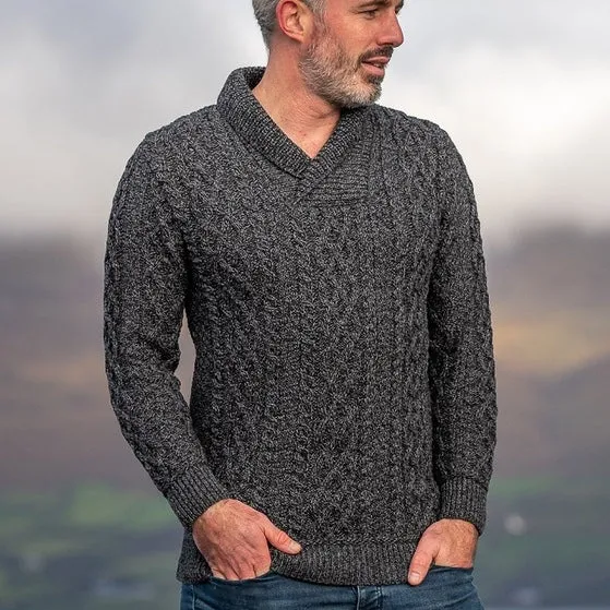 Aran Shawl Collar Cardigan