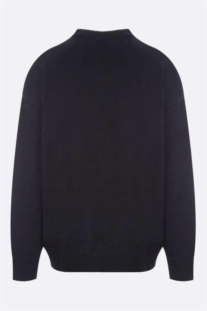 BALENCIAGA  |Crew Neck Pullovers Long Sleeves Cotton Logo Luxury