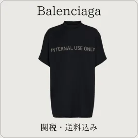 BALENCIAGA  |Crew Neck Pullovers Plain Cotton Short Sleeves Logo Luxury