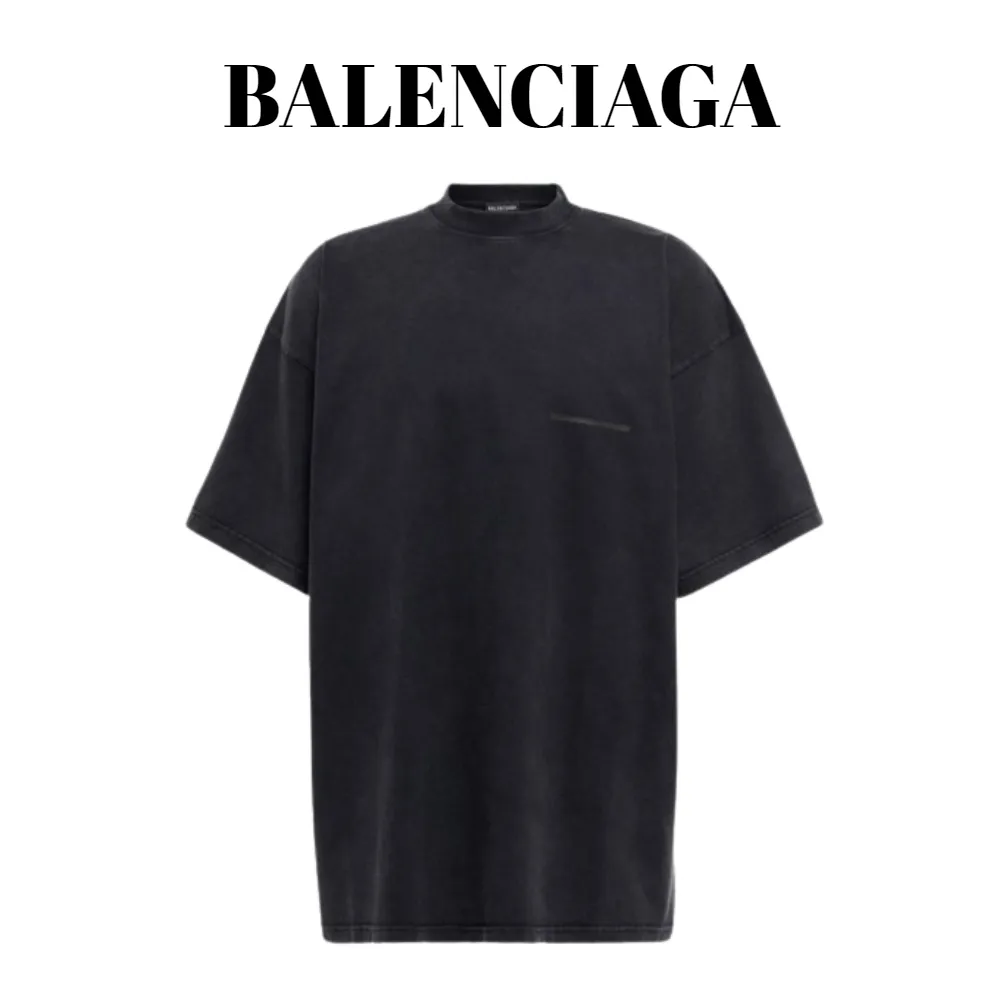 BALENCIAGA  |Crew Neck Pullovers Plain Cotton Short Sleeves Luxury