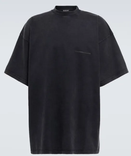 BALENCIAGA  |Crew Neck Pullovers Plain Cotton Short Sleeves Luxury