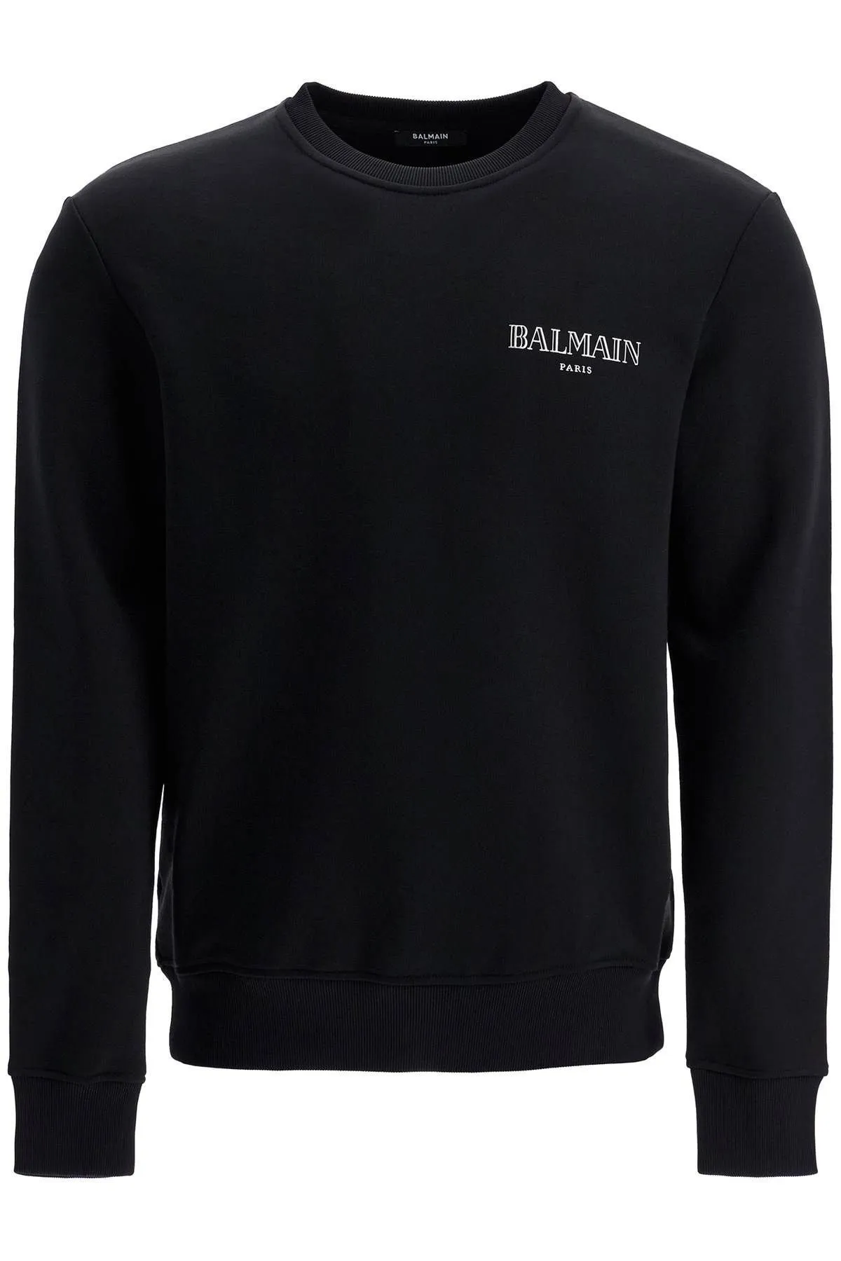 BALMAIN  |Crew Neck Pullovers Long Sleeves Cotton Logo Luxury