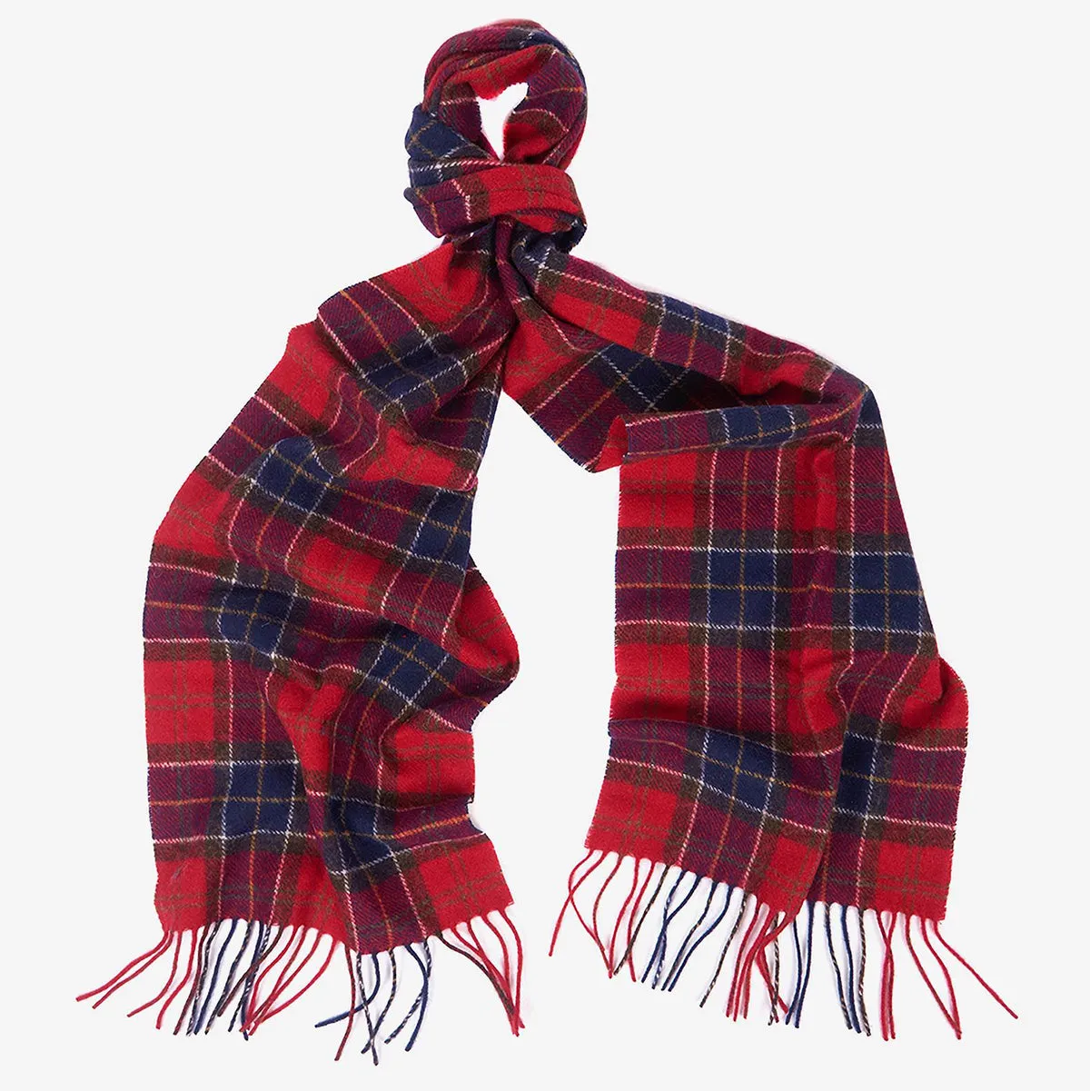 Barbour Lambswool Scarf in Red Tartan