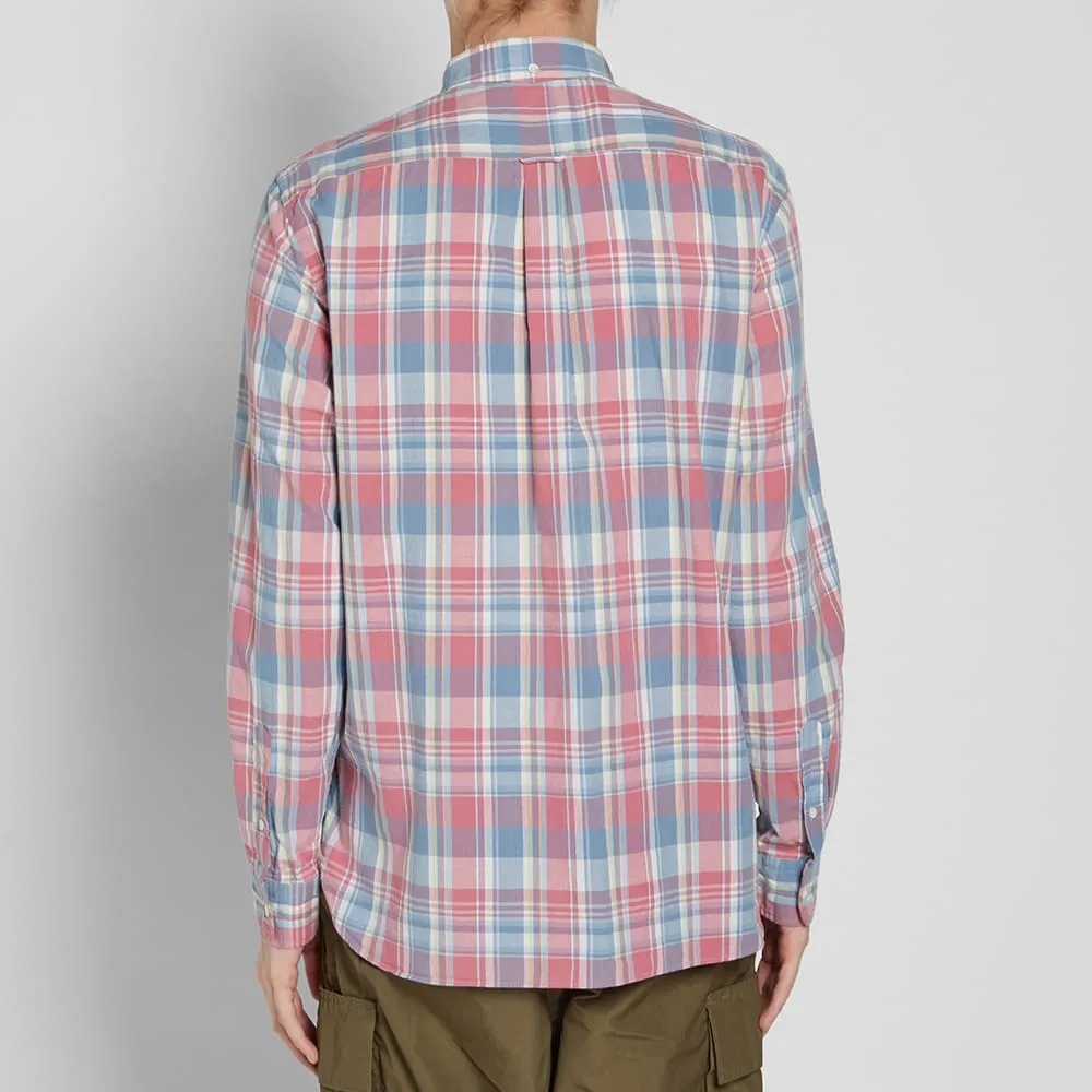 Beams Plus Button Down Fade Check ShirtRed