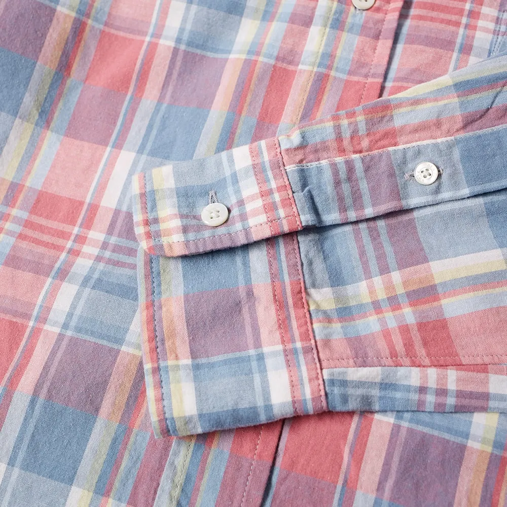 Beams Plus Button Down Fade Check ShirtRed