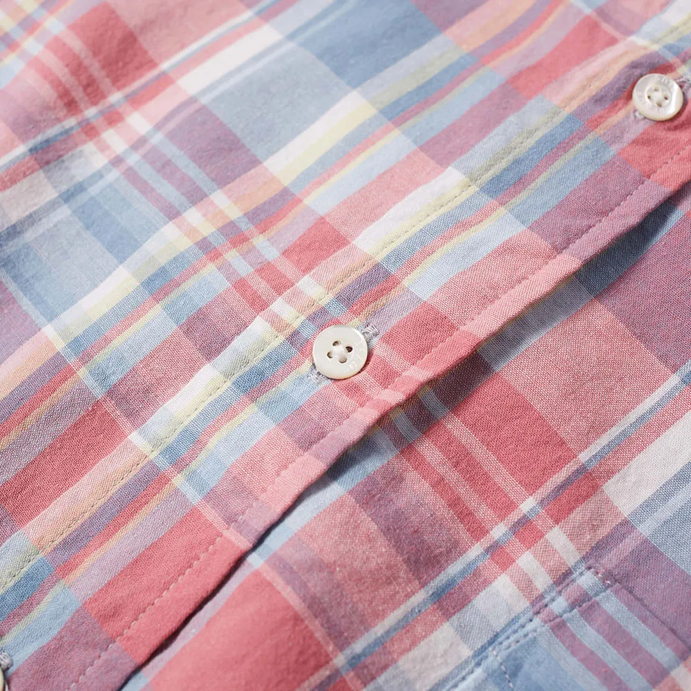 Beams Plus Button Down Fade Check ShirtRed