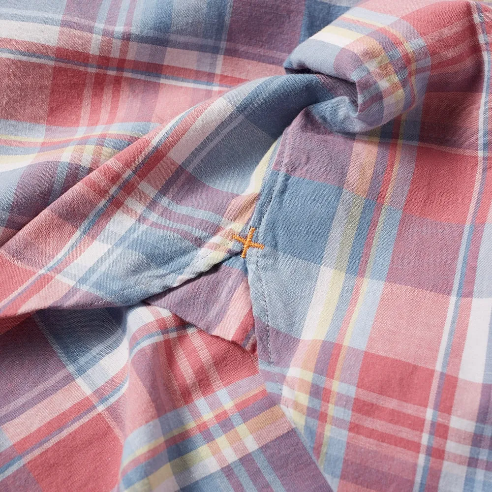 Beams Plus Button Down Fade Check ShirtRed