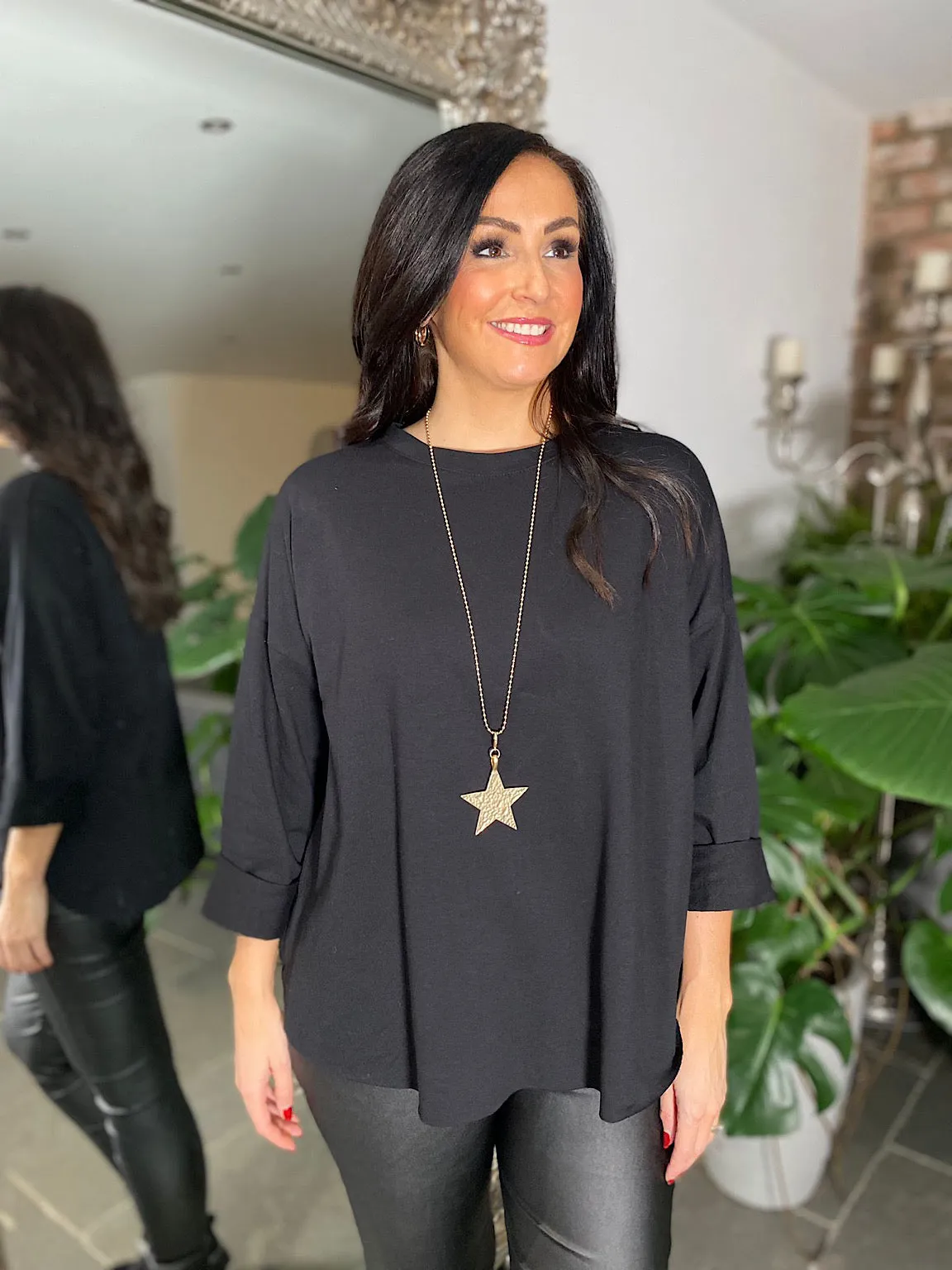 Black Scoop Neck Jumper Trisha