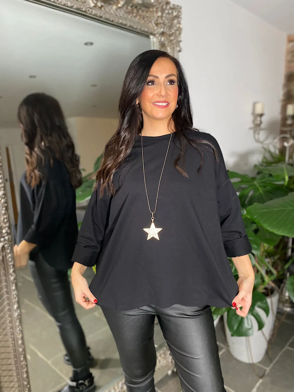 Black Scoop Neck Jumper Trisha