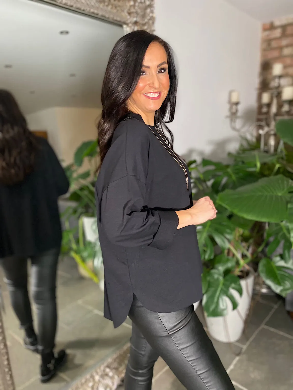 Black Scoop Neck Jumper Trisha