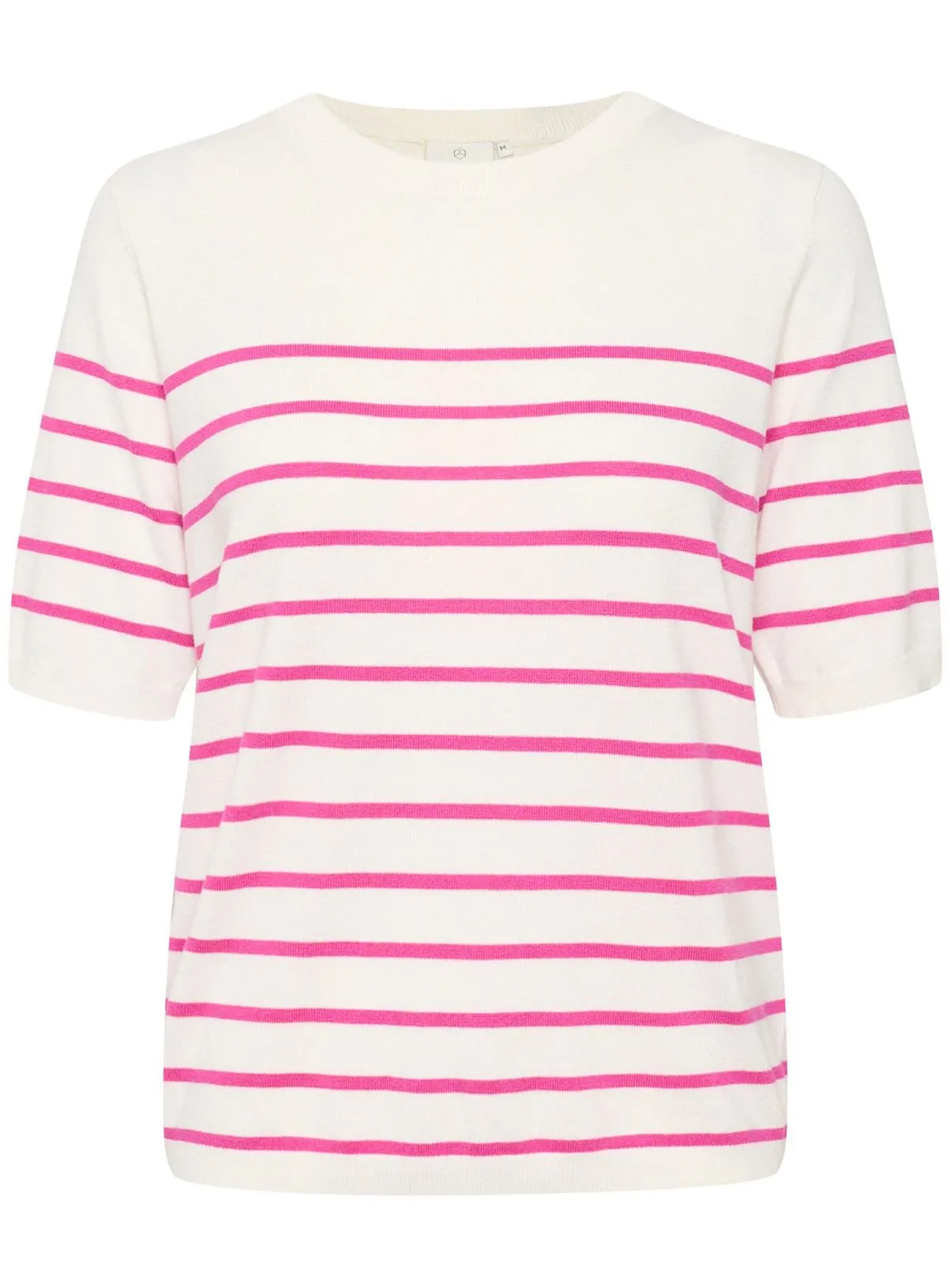 Buy KAFFE Lizza Short Sleeve Striped Pullover Pink XL | Jumpers | Tu