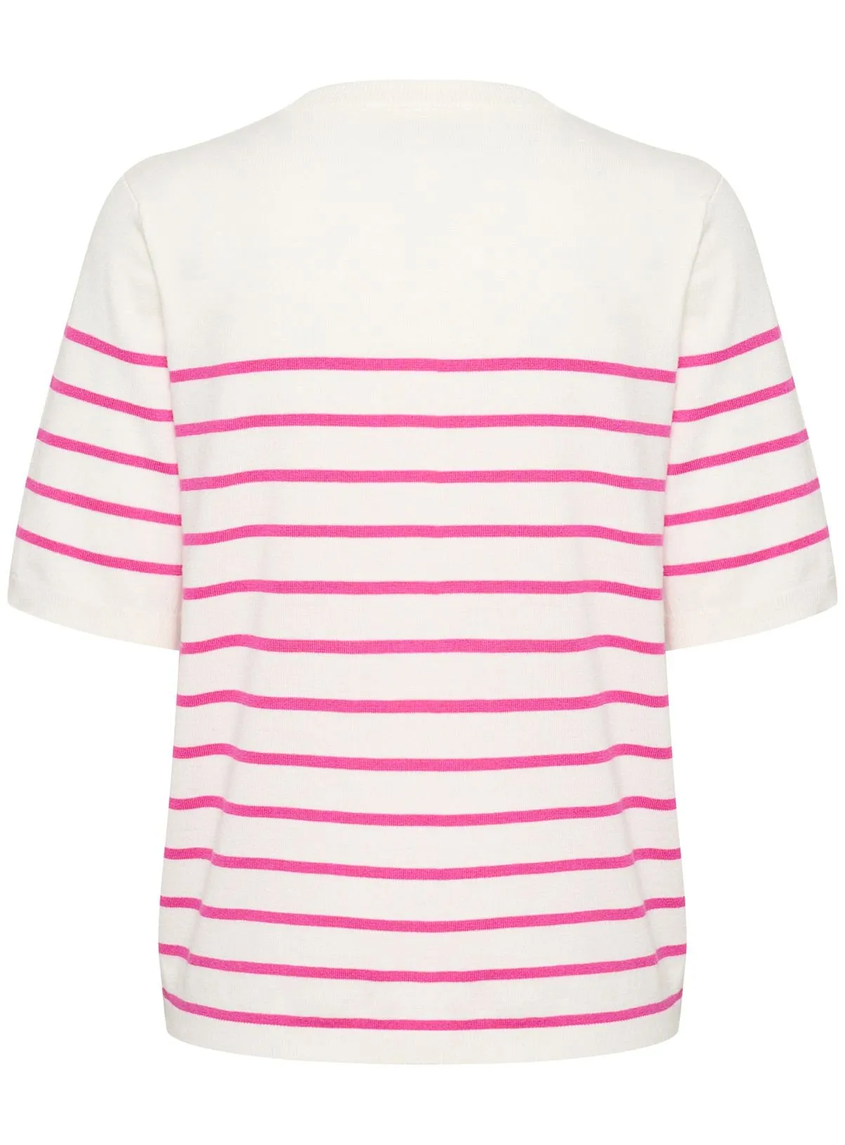 Buy KAFFE Lizza Short Sleeve Striped Pullover Pink XL | Jumpers | Tu