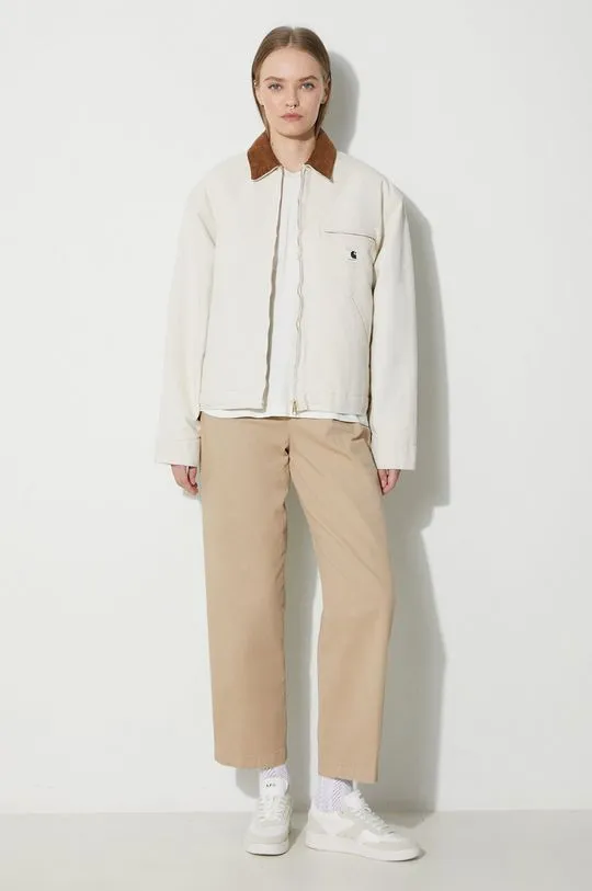 Carhartt WIP trousers women's beige color