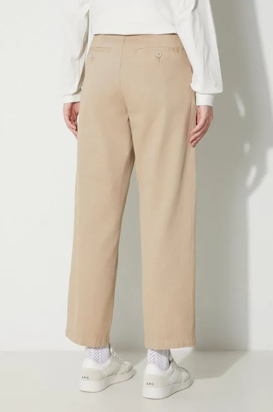 Carhartt WIP trousers women's beige color