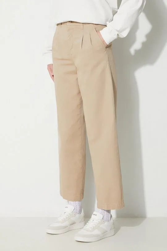 Carhartt WIP trousers women's beige color