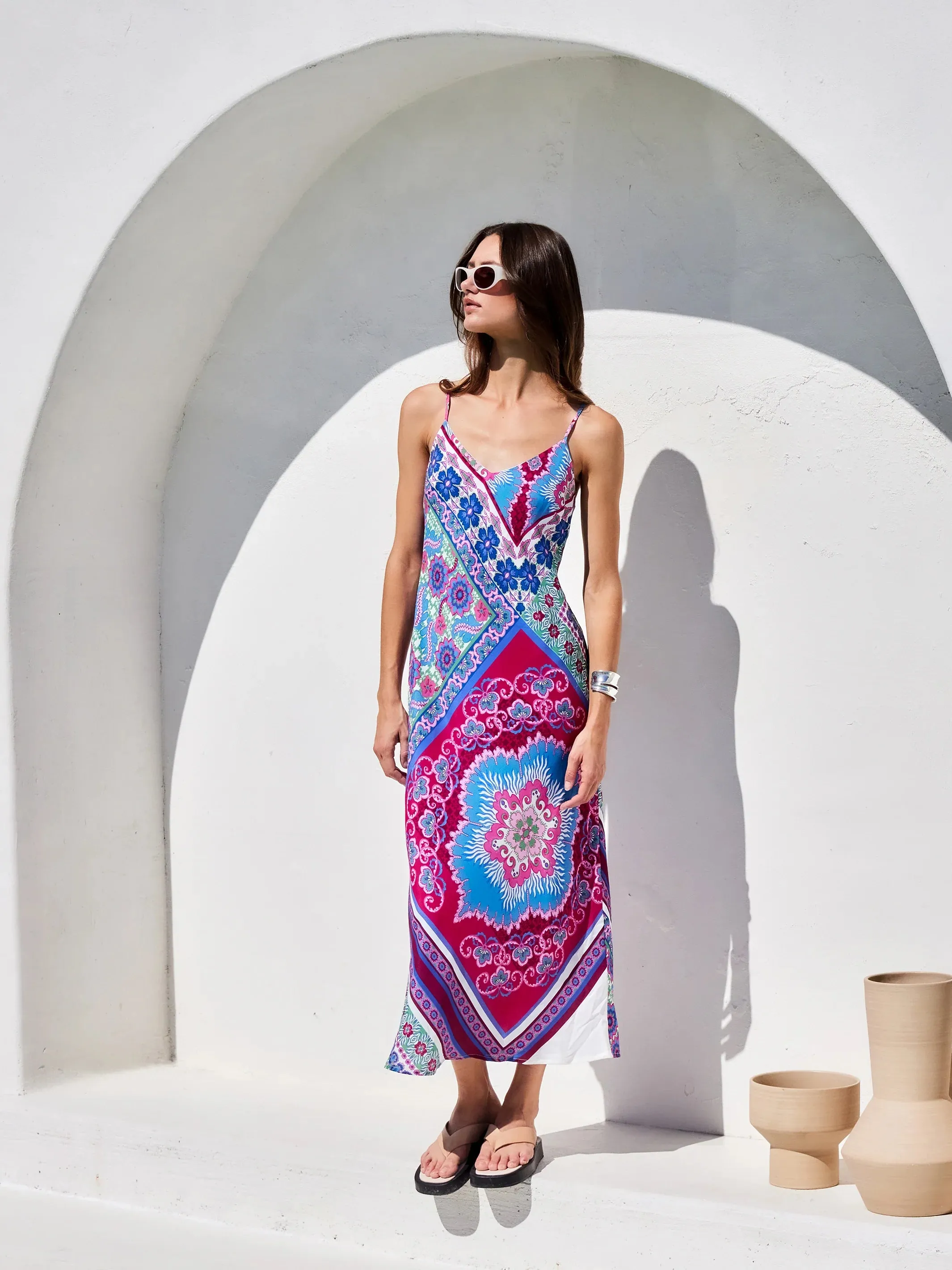 Carie Midi Dress in Print