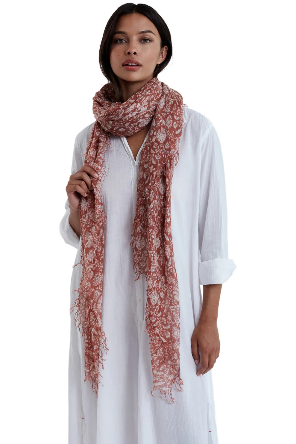 Chan Luu Floral Cashmere and Silk Scarf