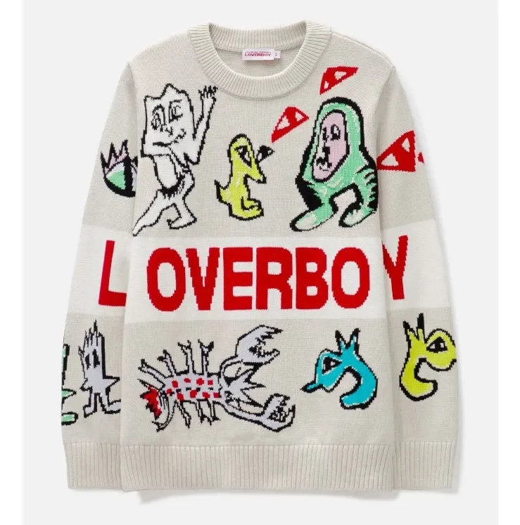 Charles Jeffrey LOVERBOY  |Crew Neck Long Sleeves Plain Cotton Logos on the Sleeves