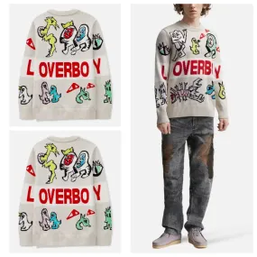 Charles Jeffrey LOVERBOY  |Crew Neck Long Sleeves Plain Cotton Logos on the Sleeves