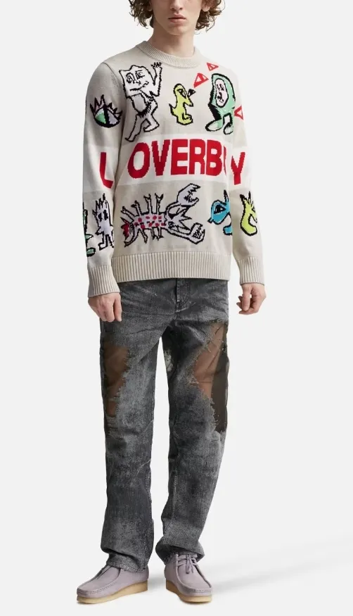 Charles Jeffrey LOVERBOY  |Crew Neck Long Sleeves Plain Cotton Logos on the Sleeves