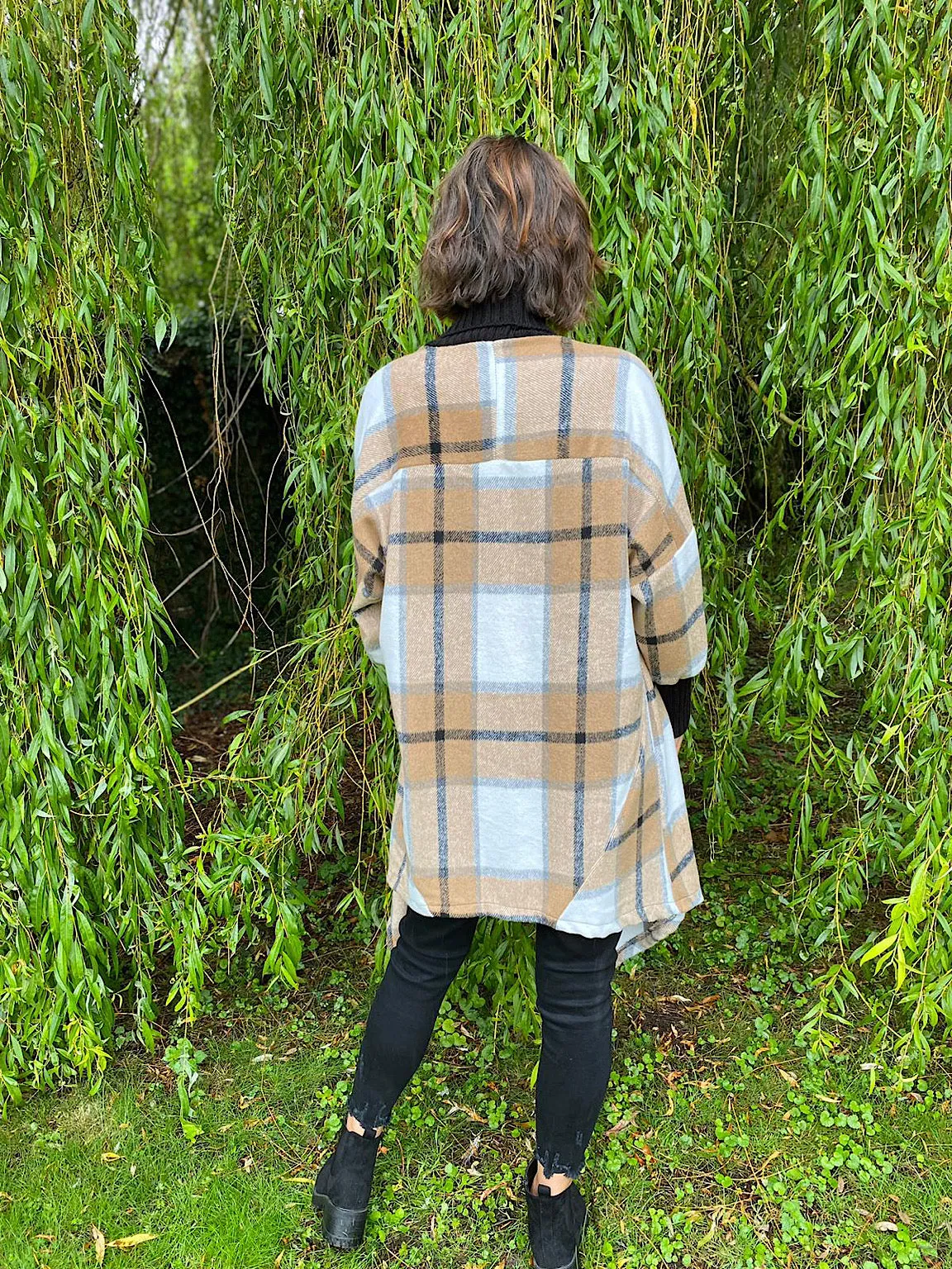 Checked Waterfall Cardigan Connie