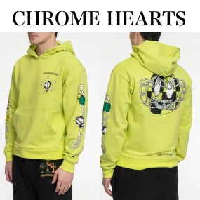 CHROME HEARTS  |Street Style Long Sleeves Cotton Logos on the Sleeves Logo