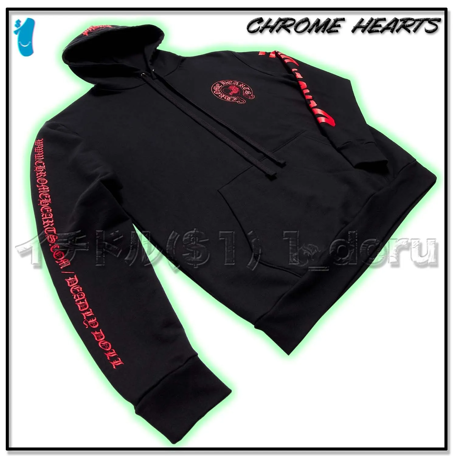 CHROME HEARTS  |Unisex Street Style Logos on the Sleeves Logo Hoodies