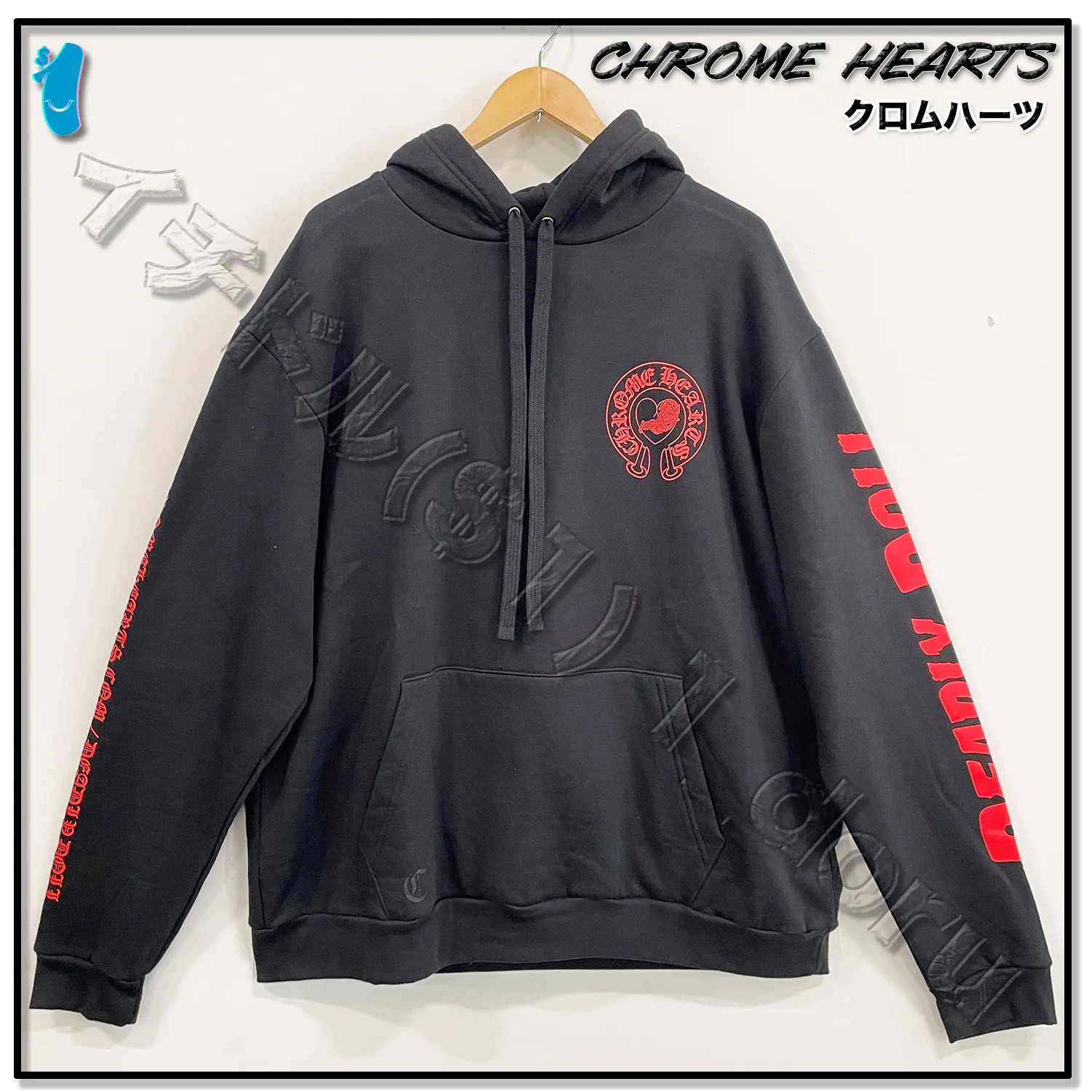 CHROME HEARTS  |Unisex Street Style Logos on the Sleeves Logo Hoodies