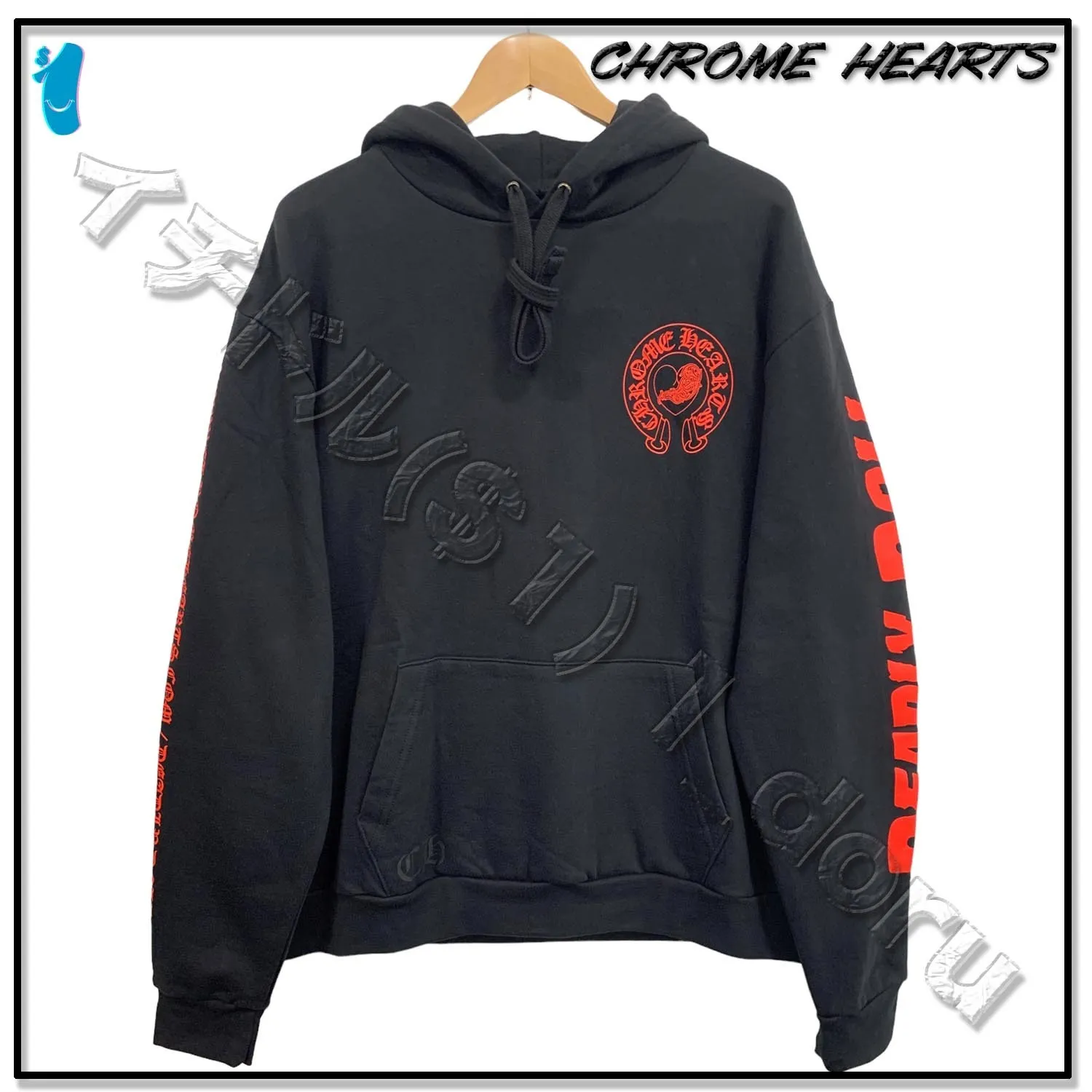 CHROME HEARTS  |Unisex Street Style Logos on the Sleeves Logo Hoodies