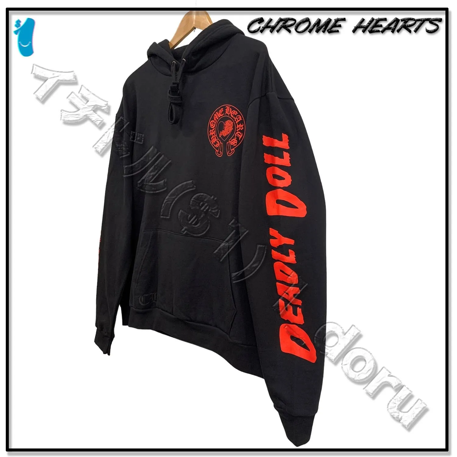 CHROME HEARTS  |Unisex Street Style Logos on the Sleeves Logo Hoodies