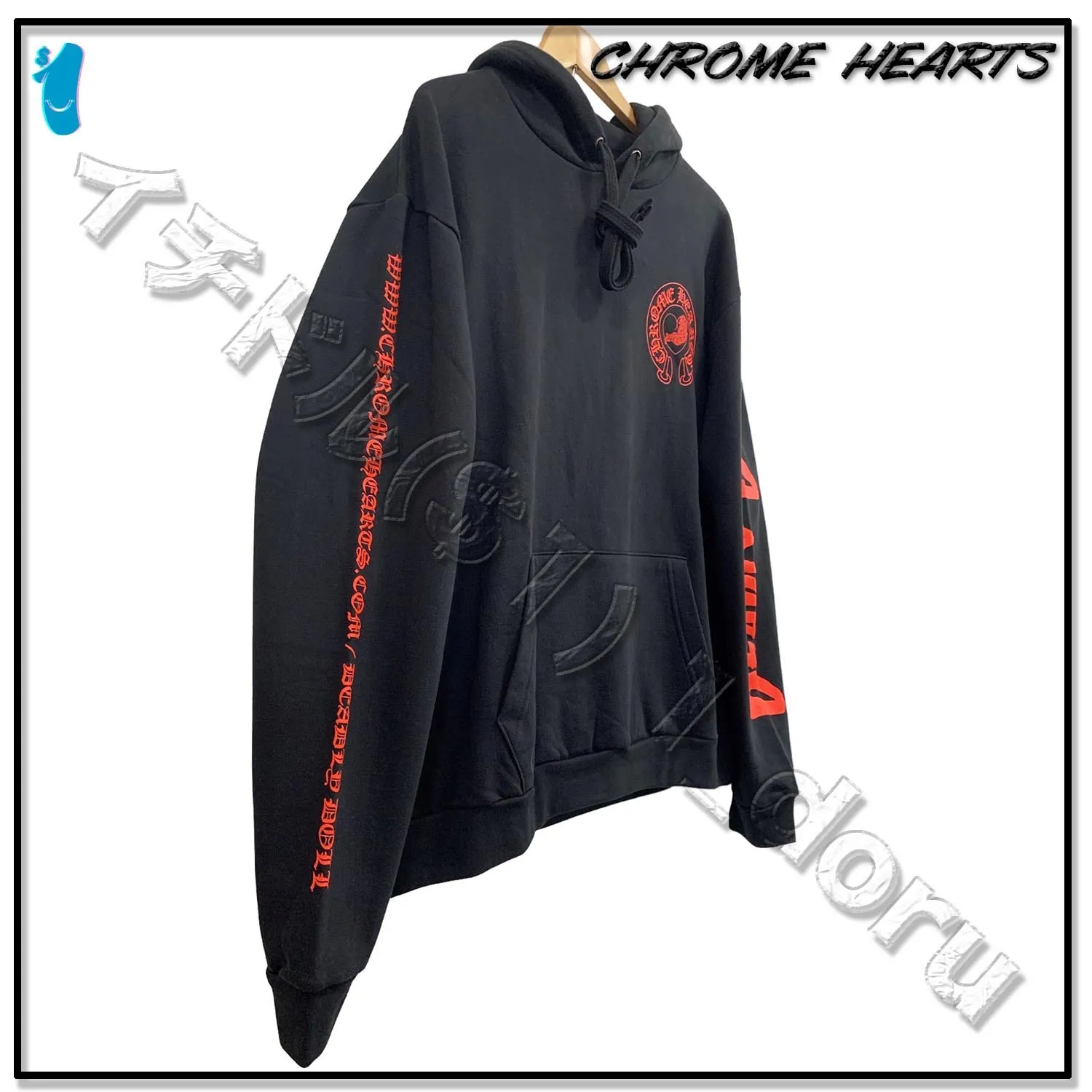 CHROME HEARTS  |Unisex Street Style Logos on the Sleeves Logo Hoodies