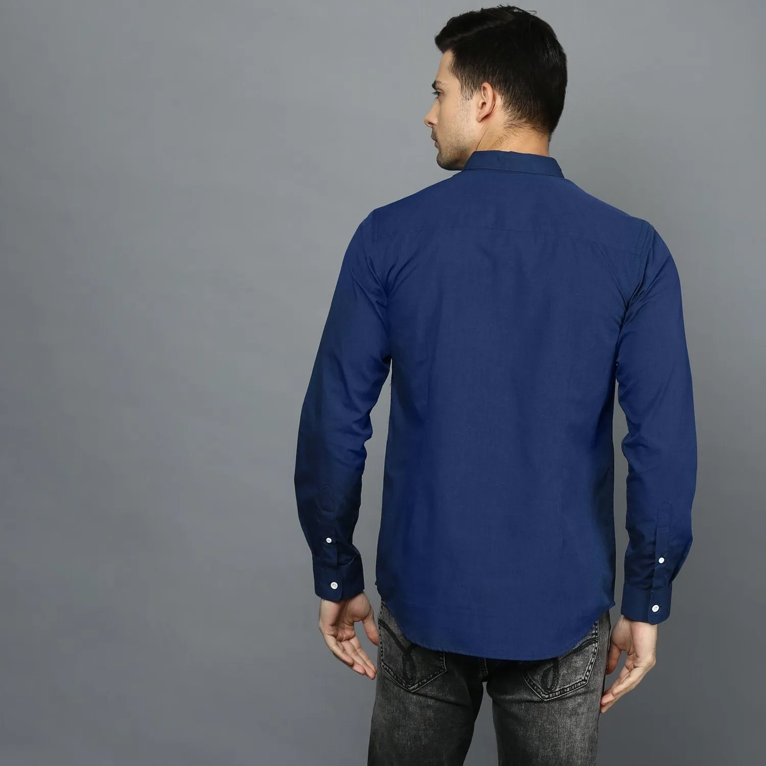 Cobalt Blue Button Down Regular Fit Shirt