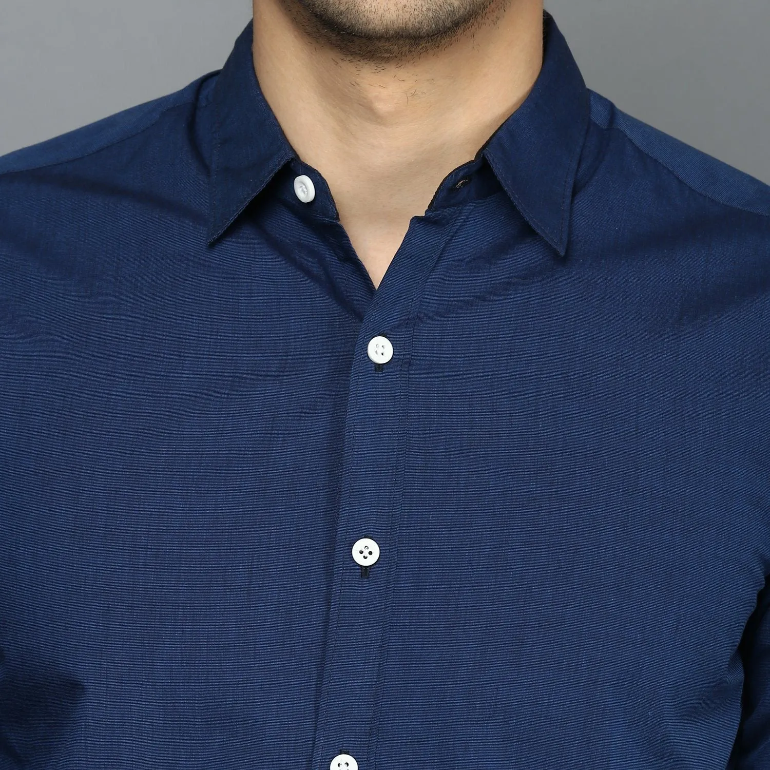 Cobalt Blue Button Down Regular Fit Shirt