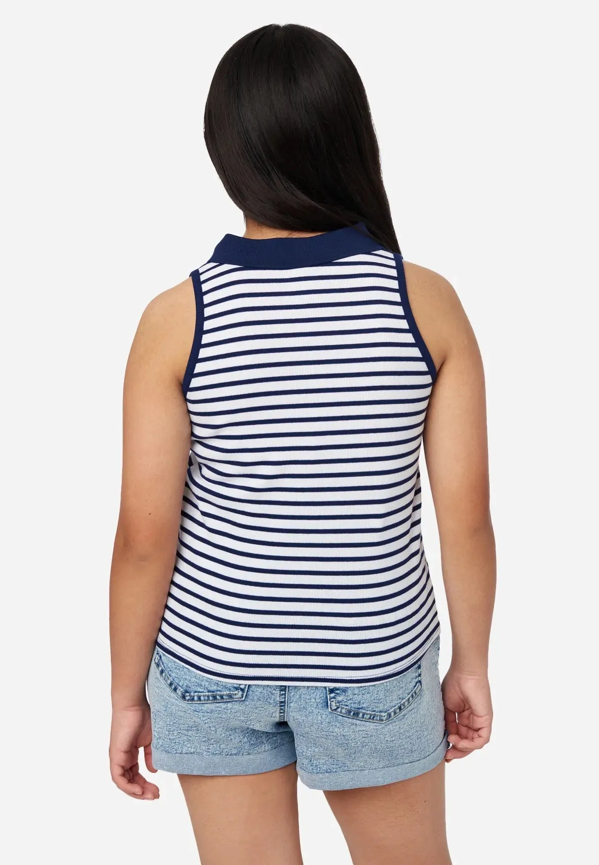 Collared Stripe Tank