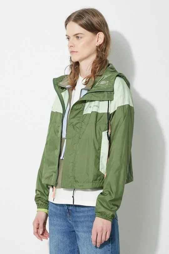 Columbia outdoor jacket Flash Challenger green color