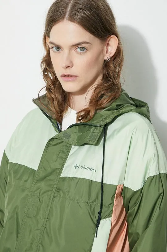 Columbia outdoor jacket Flash Challenger green color