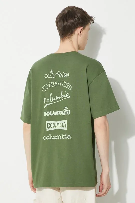 Columbia t-shirt Burnt Lake men’s green color 2071711