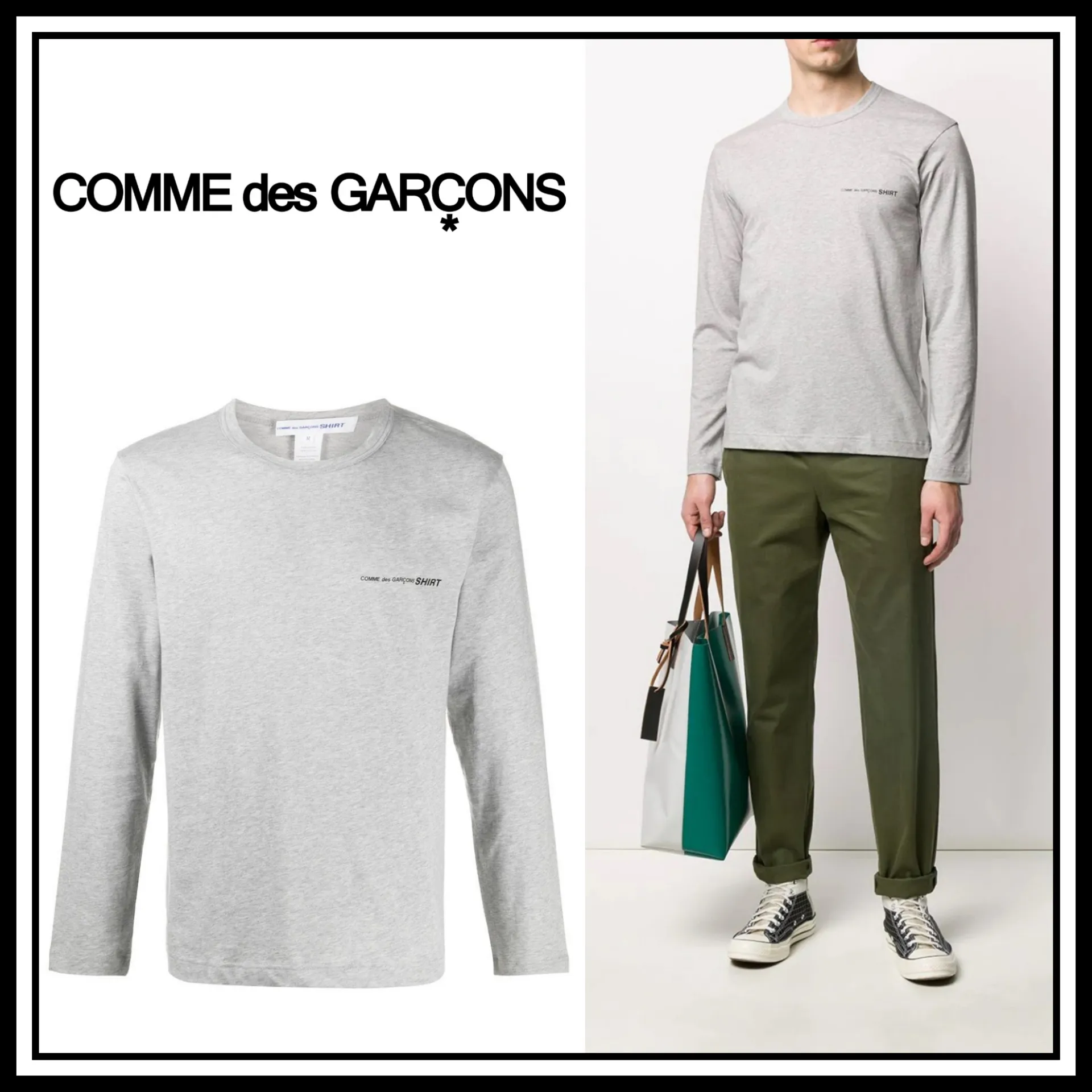 COMME des GARCONS  |Long Sleeves Cotton Long Sleeve T-shirt Logo Designers